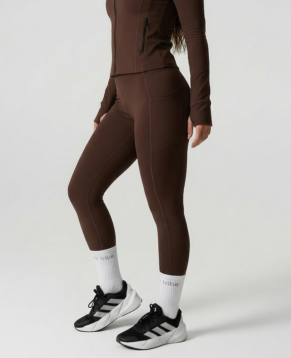 ULTRA SOFT ESSENTIAL POCKETED LEGGINGS - Espresso