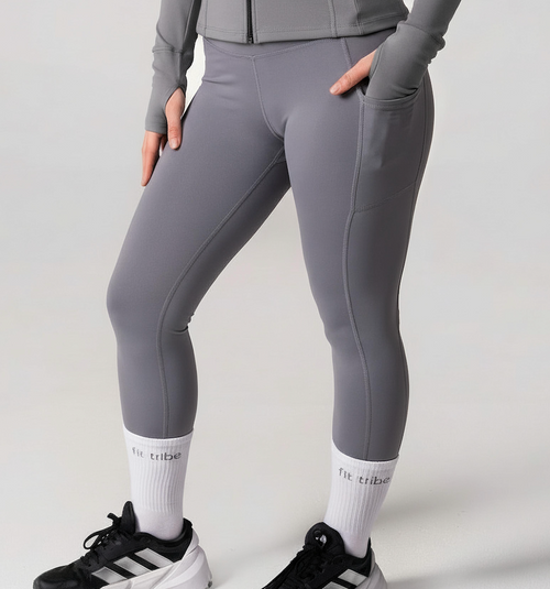 Ultra Soft Essential Pocketed Leggings - Stone Grey