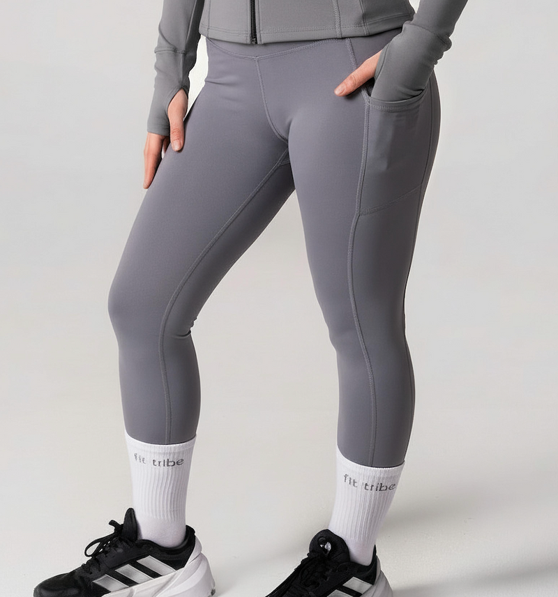 Ultra Soft Essential Pocketed Leggings - Stone Grey