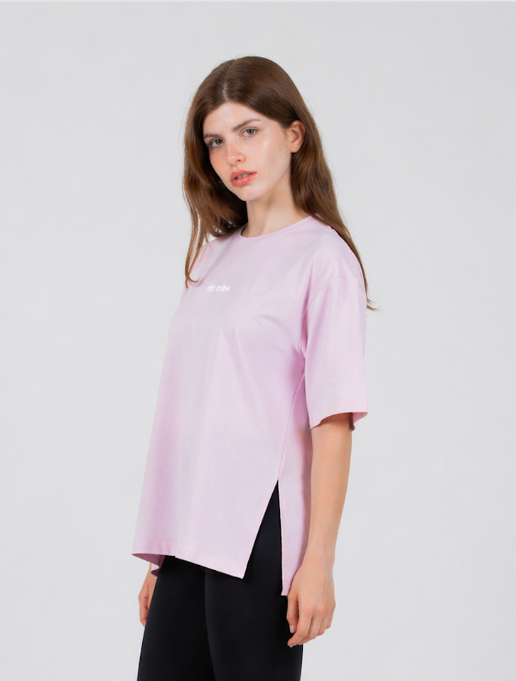 CLOUD COTTON OVERSIZED T-SHIRT – Baby Pink - FIT TRIBE