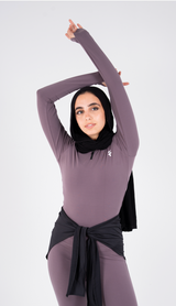 ULTRA SOFT ESSENTIAL ZIP-UP BODY FIT TOP - Purple Haze - FIT TRIBE