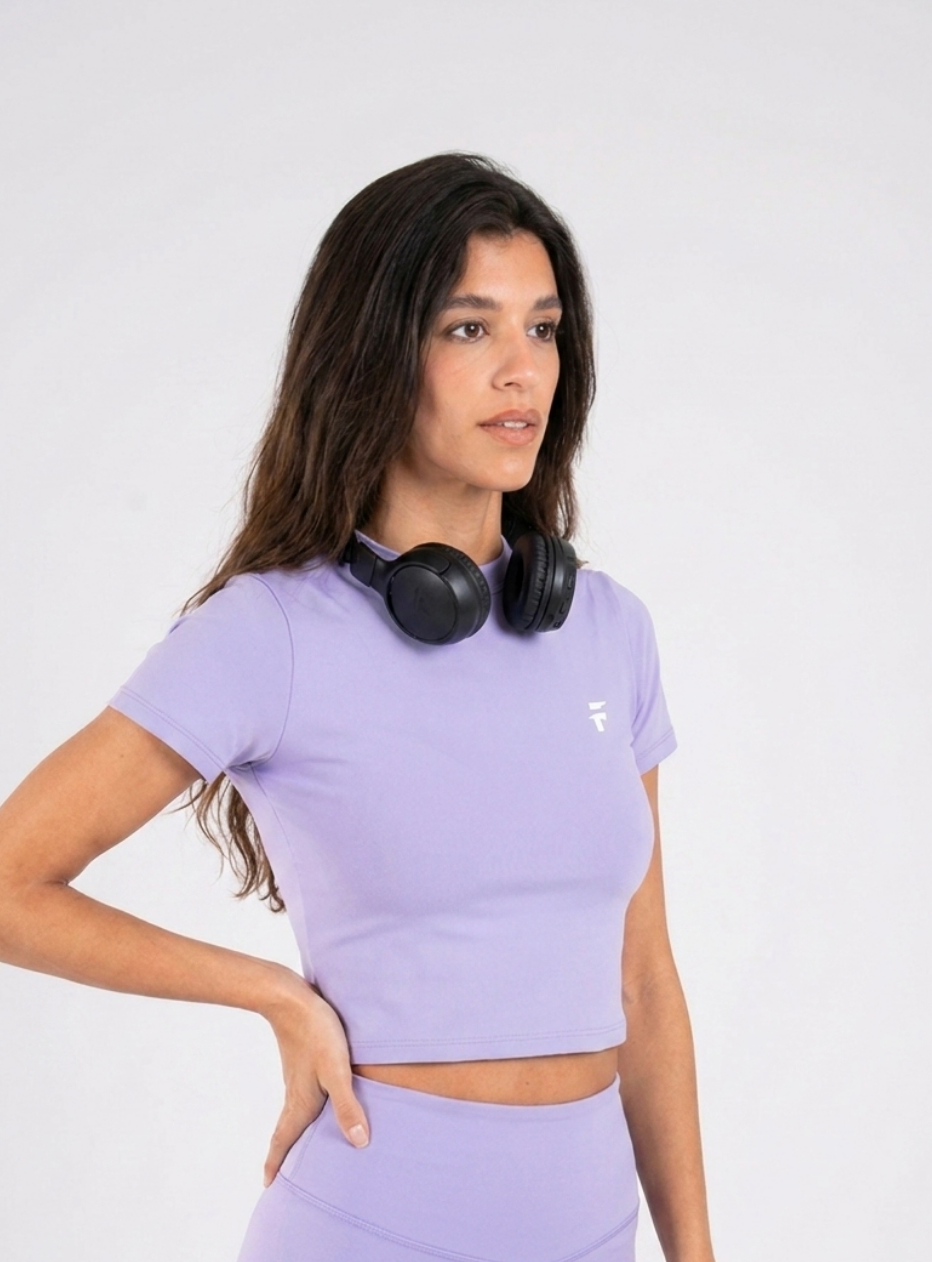 Ultra Soft Apex Crop Top - Lavender - FIT TRIBE