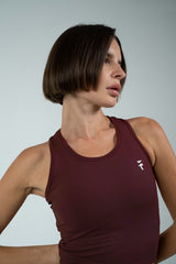 ULTRA SOFT ESSENTIAL SLEEVELESS CROP TOP - Deep Burgundy - FIT TRIBE