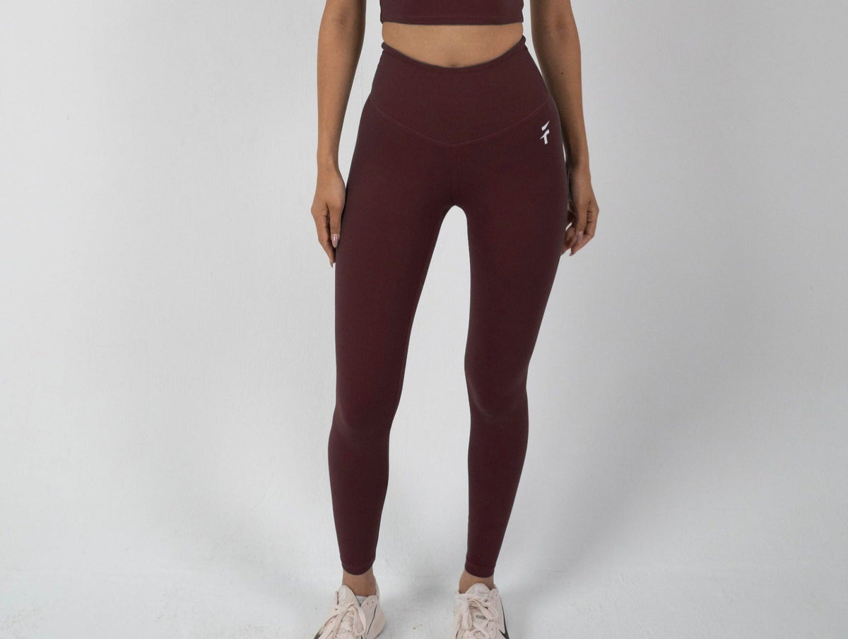 ULTRA SOFT ESSENTIAL LEGGINGS - Deep Burgundy - FIT TRIBE
