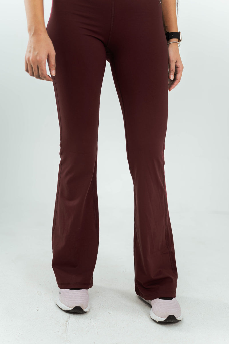 Ultra Soft Premium Flared Pants - Deep Burgundy