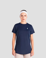 PERFORMANCE EXTENDED SHORT SLEEVE TOP  - Navy Blue - FIT TRIBE