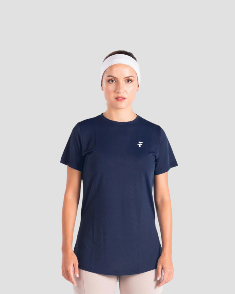 Performance Extended Short Sleeve Top - Navy Blue