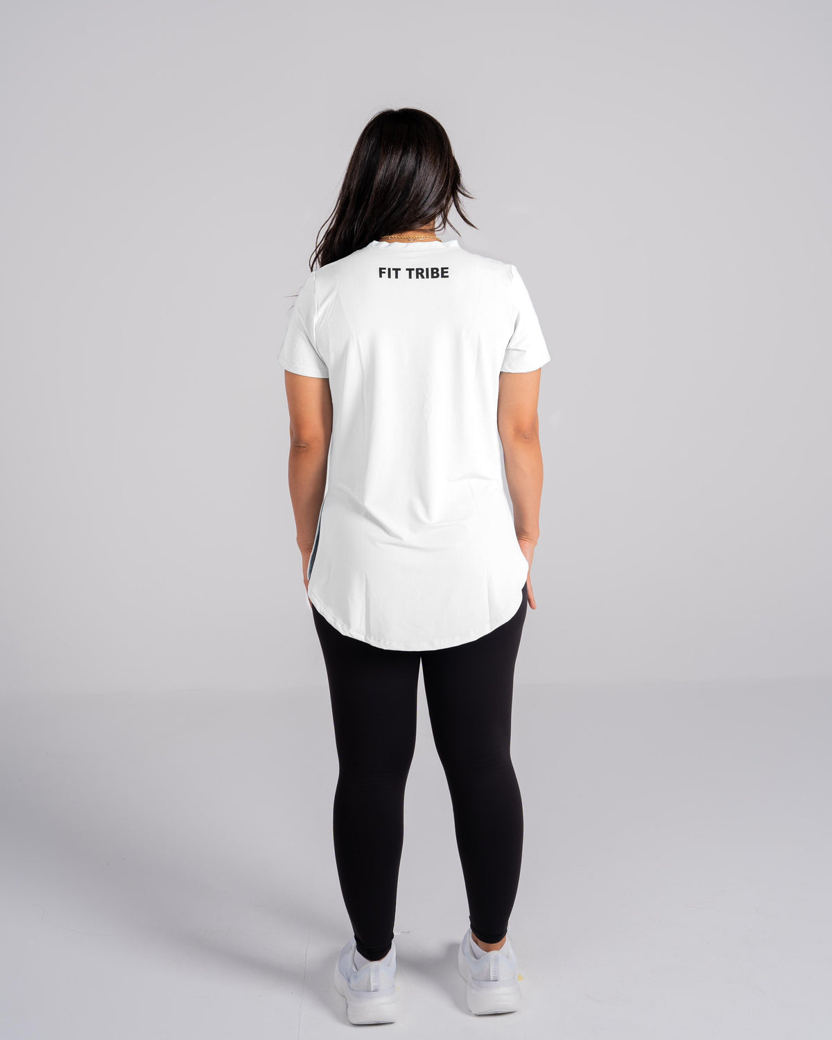 PERFORMANCE EXTENDED SHORT SLEEVE TOP  - White - FIT TRIBE