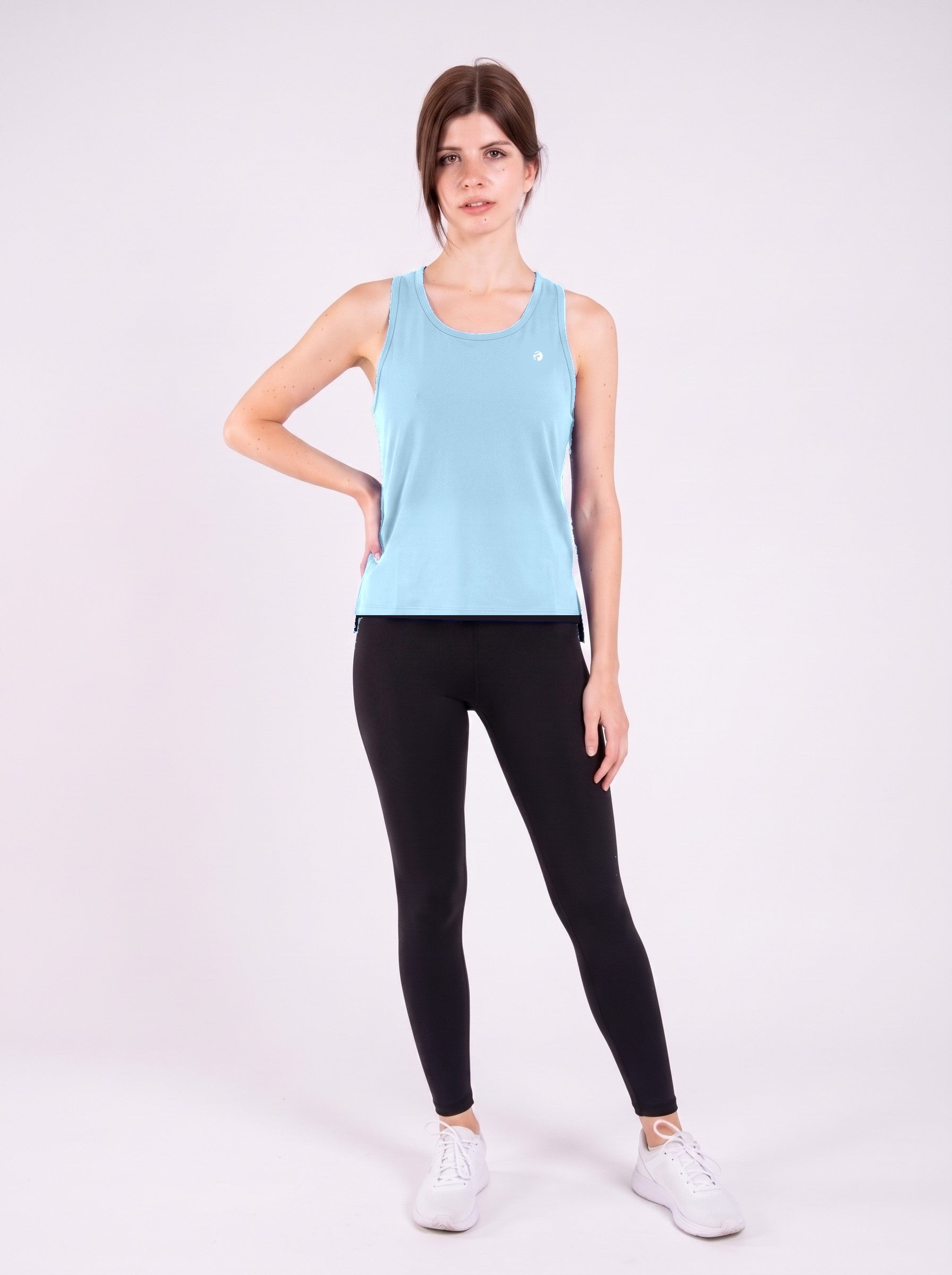 Signature Weave Tank - Baby Blue - Front