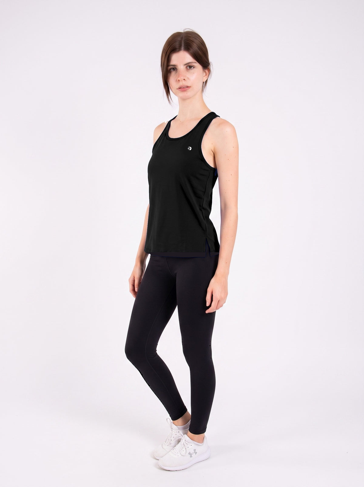 Signature Weave Tank - Black - 3qtr