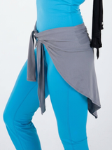 Performance Hip Cover Grey - Long version, side view showing extended hem