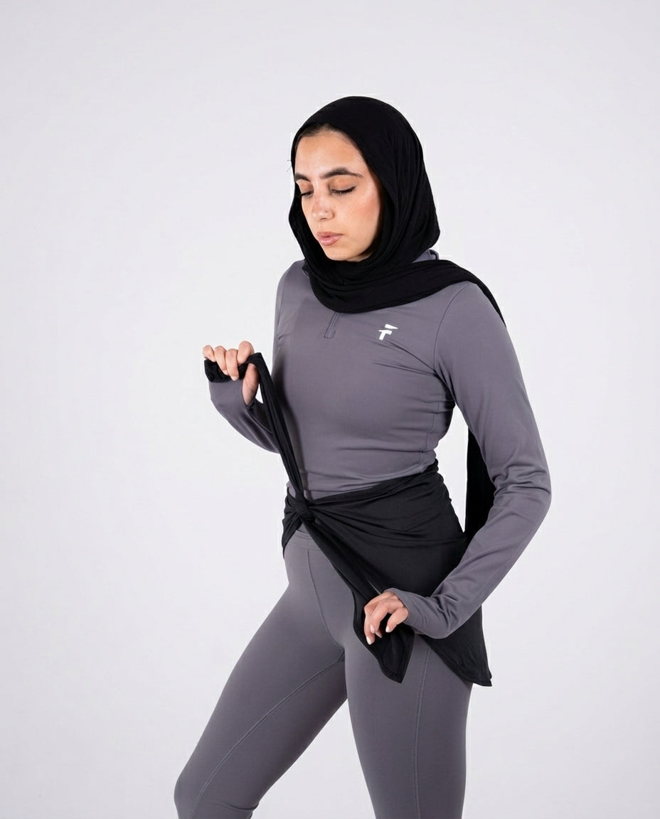 Apex Zip-Up Body Fit Top - Graphite - 2