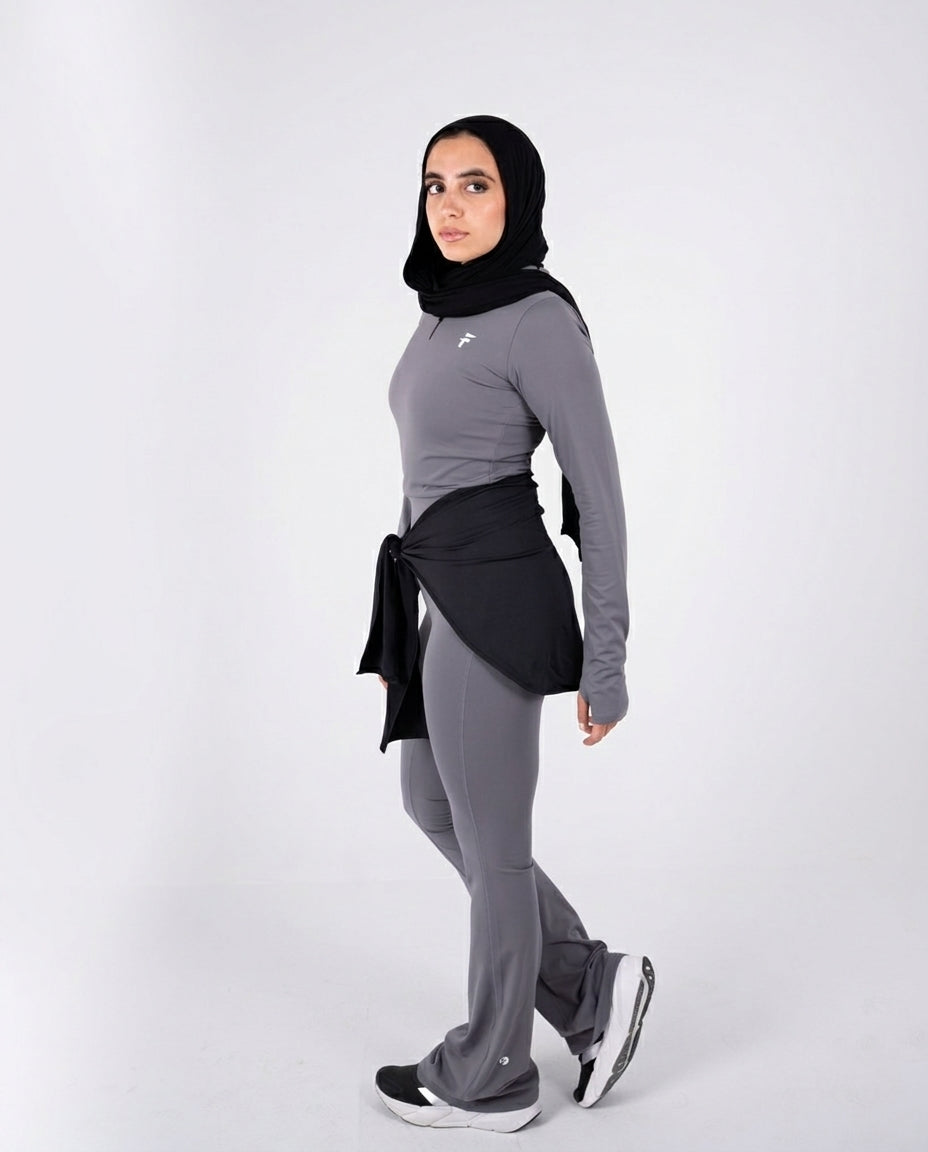Apex Zip-Up Body Fit Top - Graphite - 3