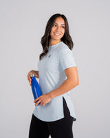Essential Extended Short Sleeve Top - Frost Blue
