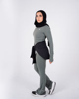 Ultra Soft Apex Zip-Up Body Fit Top - Olive Green - FIT TRIBE