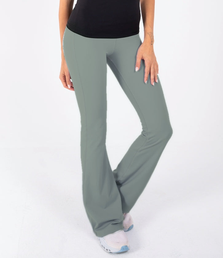 Ultra Soft Apex Flared Pants - Olive Green - FIT TRIBE