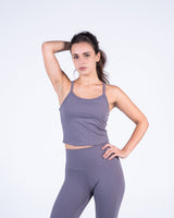 Ultra Soft Apex Padded Strap Tank - Graphite - FIT TRIBE
