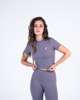 Ultra Soft Apex Crop Top - Graphite - FIT TRIBE