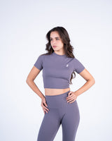Ultra Soft Apex Crop Top - Graphite - FIT TRIBE