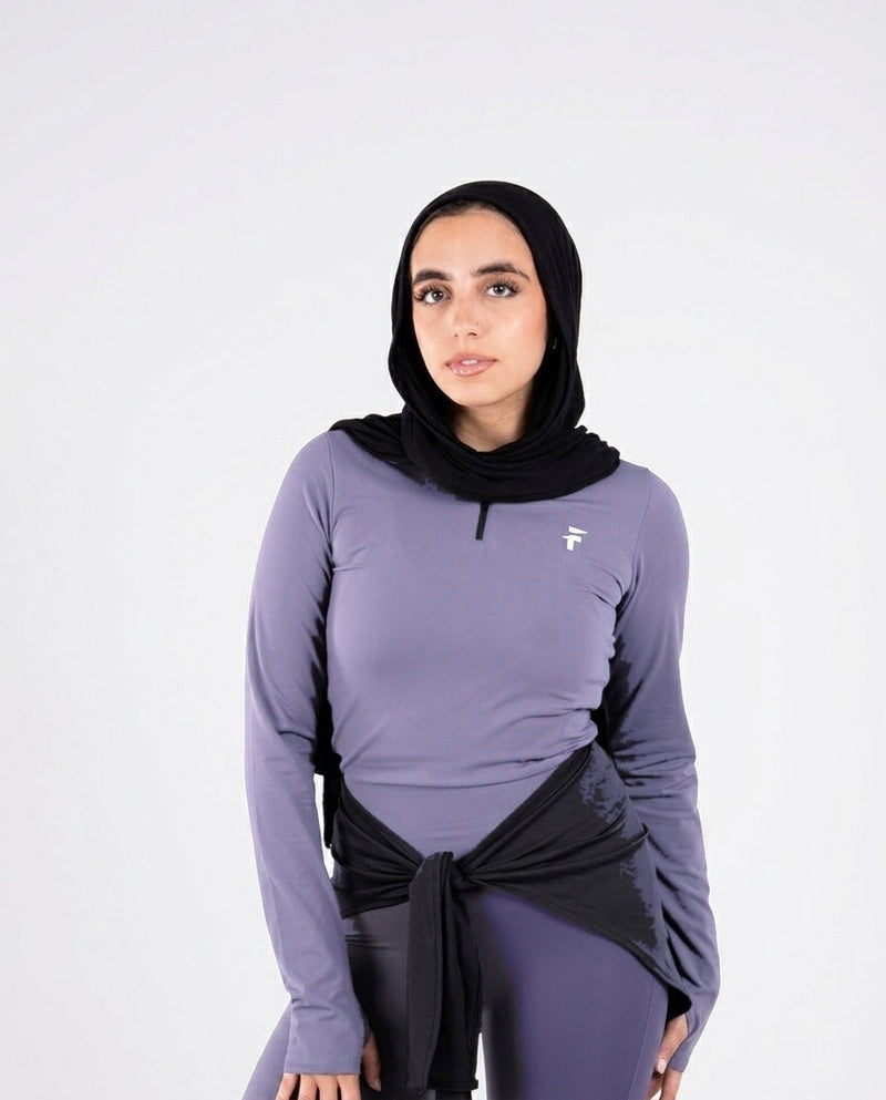 Ultra Soft Apex Zip-Up Body Fit Top - Graphite