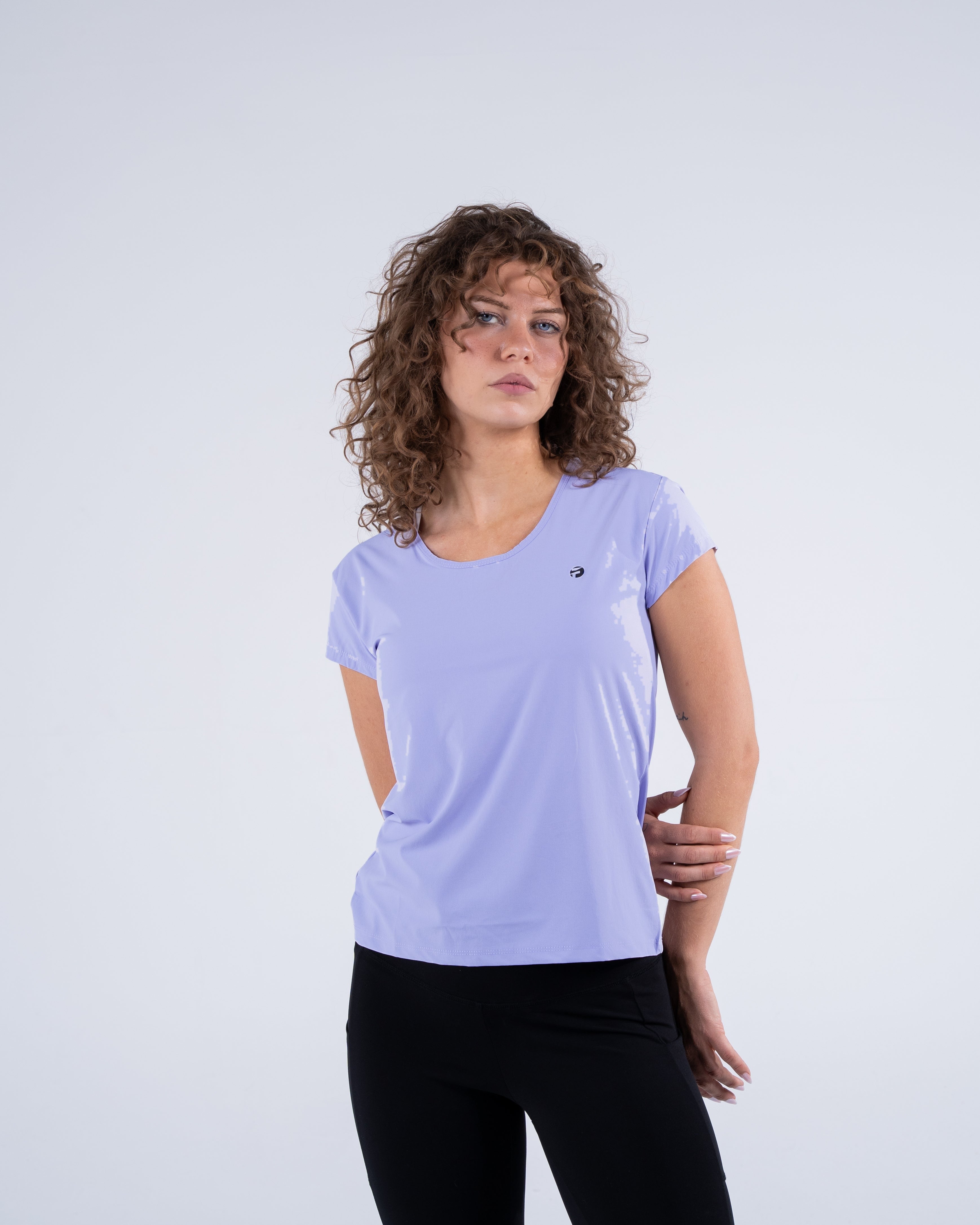 Signature Weave Quarter Sleeve Tee - Lavender
