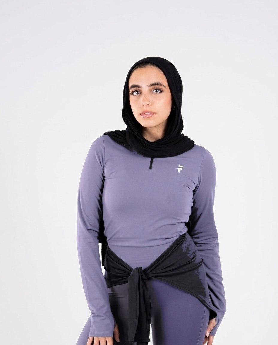 Ultra Soft Apex Zip-Up Body Fit Top - Graphite