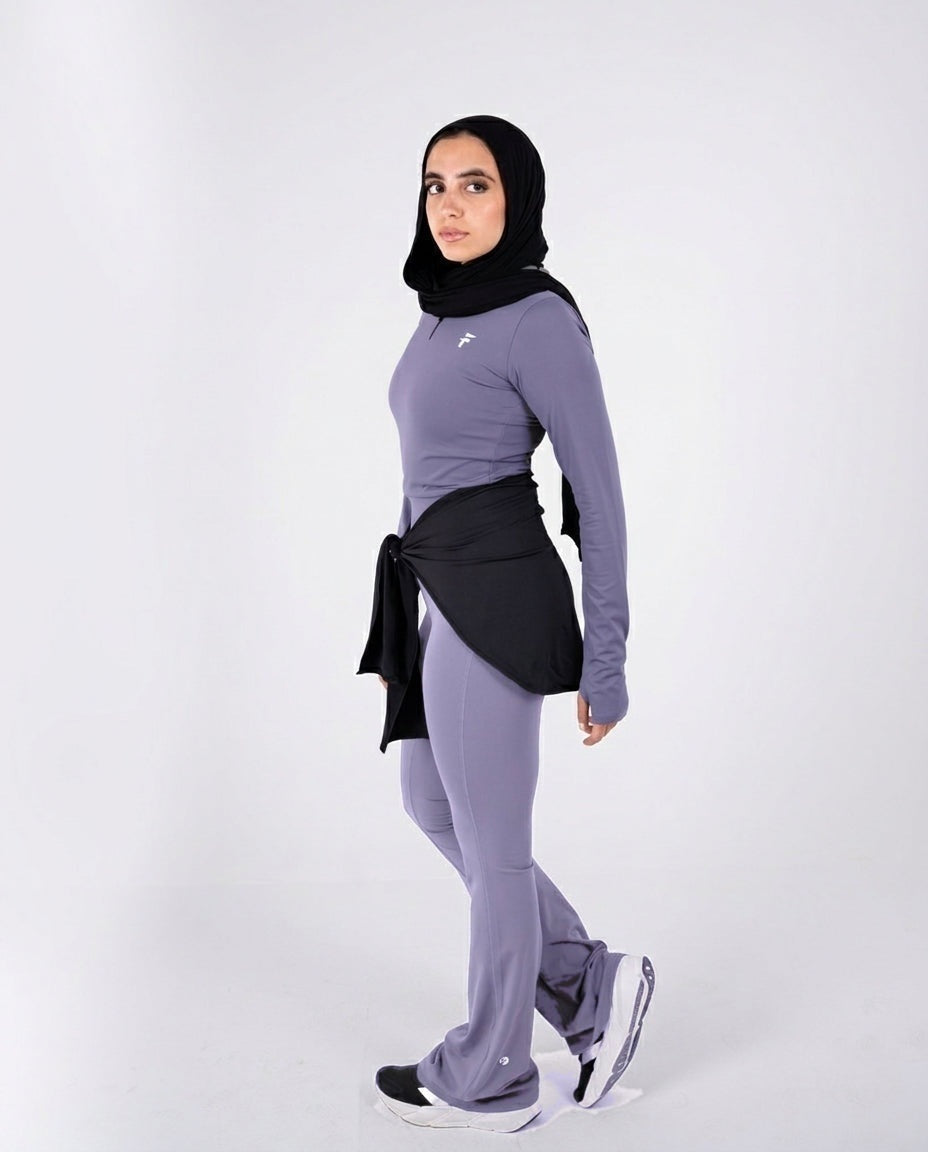 Ultra Soft Apex Zip-Up Body Fit Top - Graphite