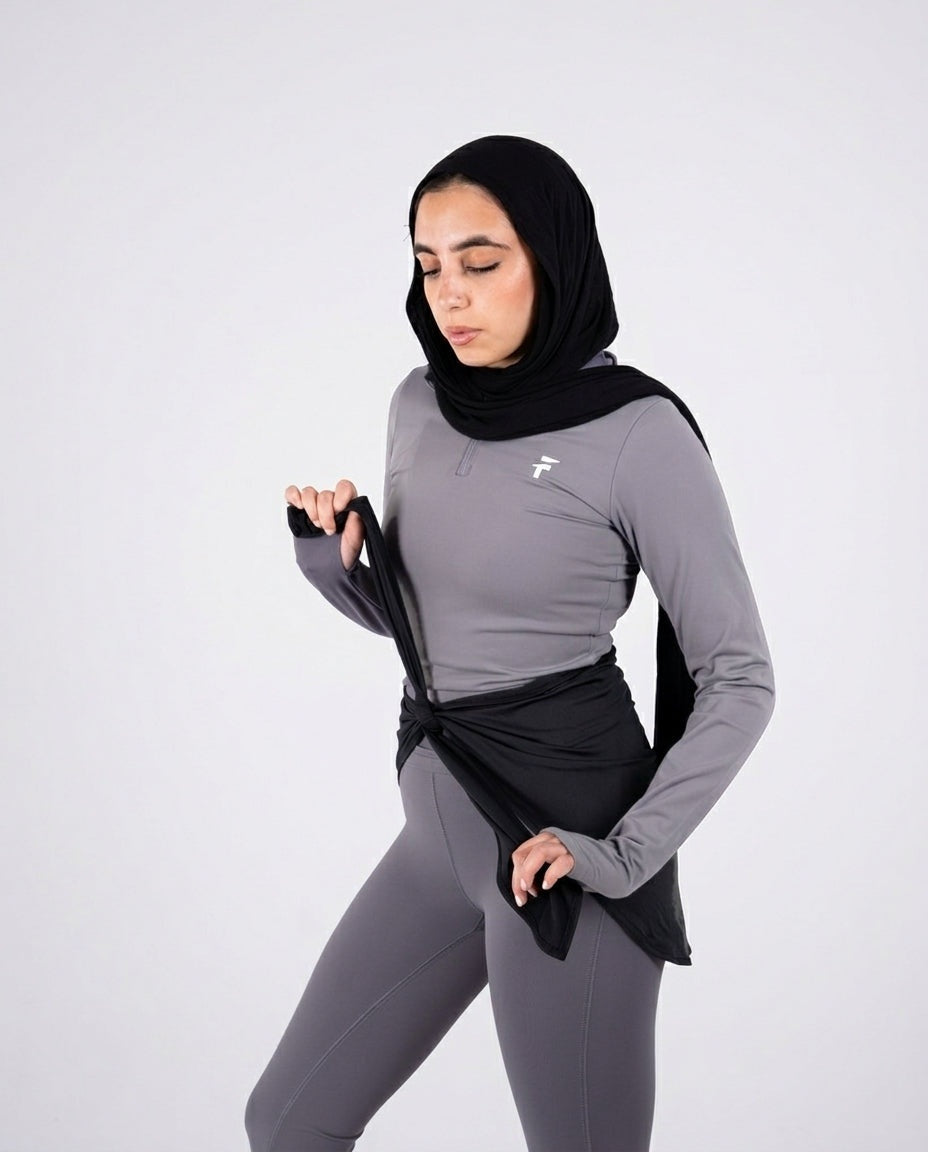 Ultra Soft Apex Zip-Up Body Fit Top - Graphite